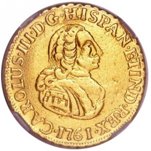 Аверс монеты Перу, 2 эскудо, 1761-1762