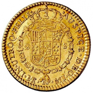 Реверс монеты Перу, 2 эскудо, 1772-1784