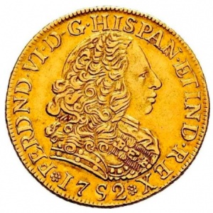 Аверс монеты Перу, 4 эскудо, 1751-1753
