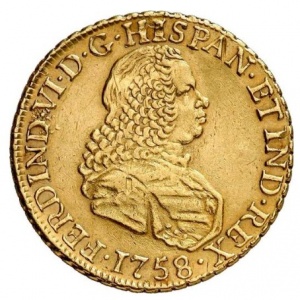 Аверс монеты Перу, 4 эскудо, 1754-1759