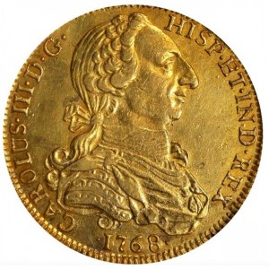 Аверс монеты Перу, 4 эскудо, 1763-1768