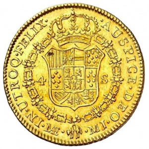 Реверс монеты Перу, 4 эскудо, 1772-1784