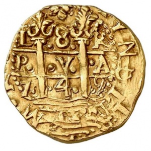 Реверс монеты Перу, 8 эскудо, 1747-1750