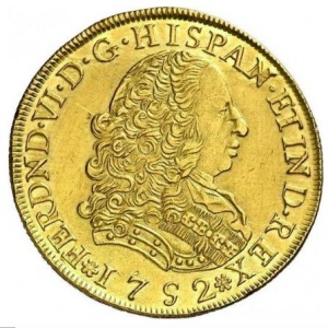 Аверс монеты Перу, 8 эскудо, 1751-1753