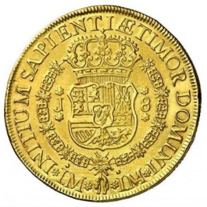 Реверс монеты Перу, 8 эскудо, 1751-1753