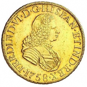 Аверс монеты Перу, 8 эскудо, 1757-1760