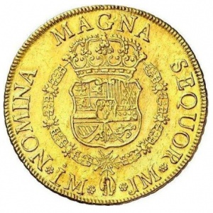 Реверс монеты Перу, 8 эскудо, 1757-1760