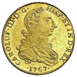 Аверс монеты Перу, 8 эскудо, 1763-1768