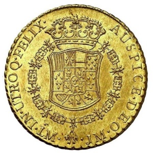 Реверс монеты Перу, 8 эскудо, 1763-1768