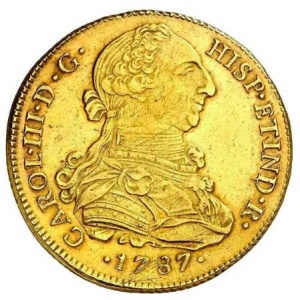 Аверс монеты Перу, 8 эскудо, 1784-1789