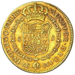 Реверс монеты Перу, 8 эскудо, 1784-1789