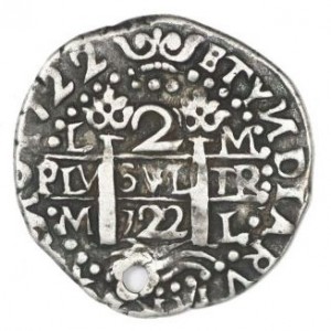 Аверс монеты Перу, 2 реала, 1701-1728