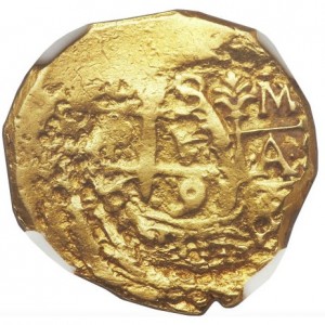 Аверс монеты Перу, 2 эскудо, 1696-1701