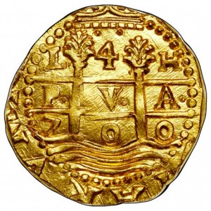 Аверс монеты Перу, 4 эскудо, 1696-1701