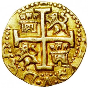 Реверс монеты Перу, 4 эскудо, 1702-1745