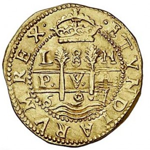 Аверс монеты Перу, 8 эскудо, 1696-1701