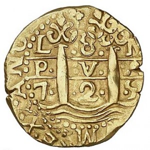 Реверс монеты Перу, 8 эскудо, 1725