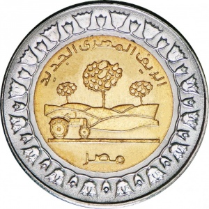 Реверс монеты Египет, 1 фунт, 2019, Новая Египетская деревня