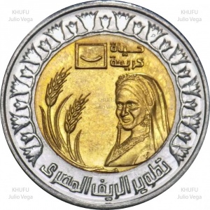 Реверс монеты Египет, 1 фунт, 2021, Развитие Египетской сельской местности
