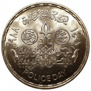 Аверс монеты Египет, 5 фунтов, 1988, День полиции - 25 января