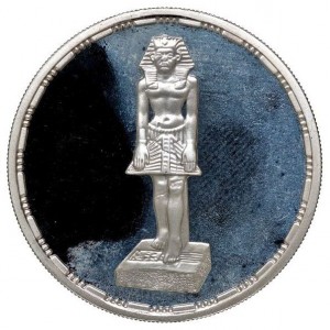 Реверс монеты Египет, 5 фунтов, 1994, Статуя царя Аменемхета III