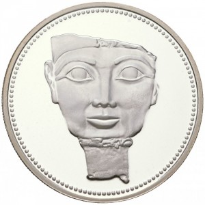 Реверс монеты Египет, 5 фунтов, 1994, Ритуальная маска царицы Хатшепсут