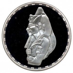 Реверс монеты Египет, 5 фунтов, 1994, Статуя Акхенатона