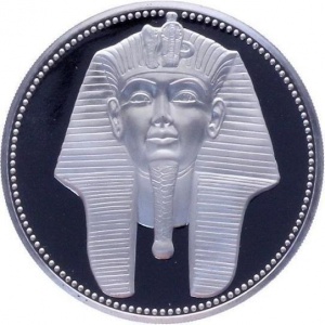 Реверс монеты Египет, 5 фунтов, 1999, Посмертная маска Тутанхамона