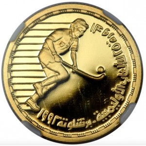 Реверс монеты Египет, 50 фунтов, 1992, XXV летние Олимпийские игры, Барселона - Хоккей на траве