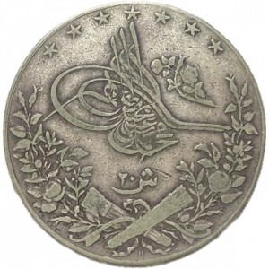 Аверс монеты Египет, 20 киршей, 1909