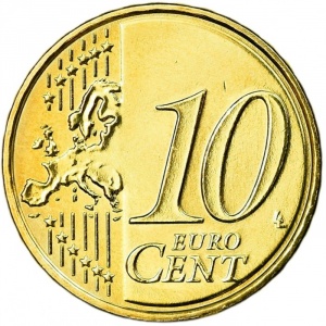Реверс монеты Нидерланды, 10 евроцентов, 2014-2026