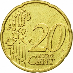 Реверс монеты Нидерланды, 20 евроцентов, 1999-2006