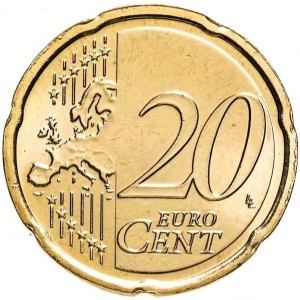 Реверс монеты Нидерланды, 20 евроцентов, 2007-2013