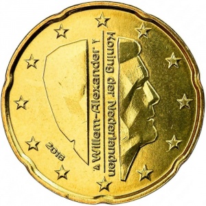 Аверс монеты Нидерланды, 20 евроцентов, 2014-2026
