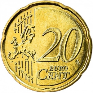 Реверс монеты Нидерланды, 20 евроцентов, 2014-2026