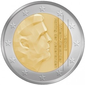 Аверс монеты Нидерланды, 2 евро, 2014-2026