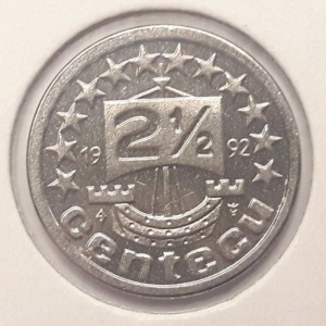 Реверс монеты Нидерланды, 2½ центэкю, 1992, Земля цветов