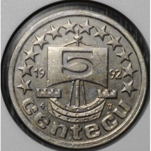 Реверс монеты Нидерланды, 5 центэкю, 1992, Земля цветов