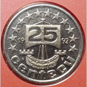 Реверс монеты Нидерланды, 25 центэкю, 1992, Земля цветов