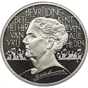 Реверс монеты Нидерланды, 1 ЭКЮ, 1995, 50 лет освобождению. Королева Вильгельмина