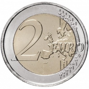 Реверс монеты Нидерланды, 2 евро, 2009, 10 лет монетарной политики ЕС (EMU) и введения евро