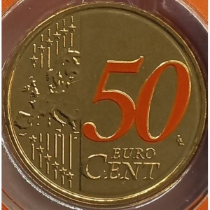 Реверс монеты Нидерланды, 50 евроцентов, 2017, Счастливые 50 центов, Цветное покрытие