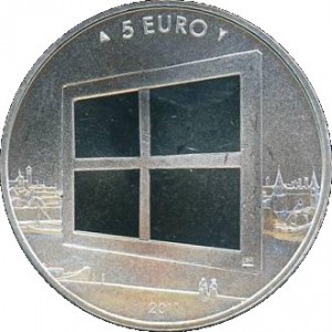 Реверс монеты Нидерланды, 5 евро, 2011, Живопись