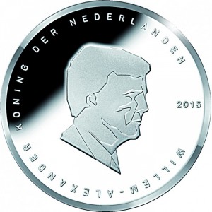 Аверс монеты Нидерланды, 5 евро, 2015, 200 лет Битве при Ватерлоо