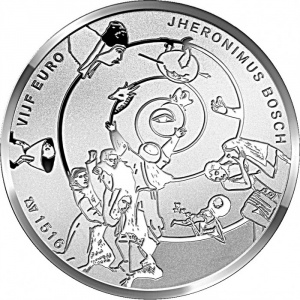 Реверс монеты Нидерланды, 5 евро, 2016, 500 лет со дня смерти Иеронима Босха