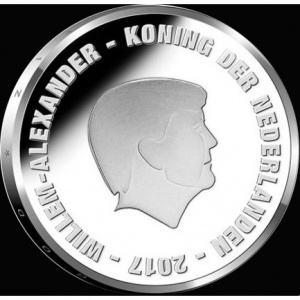 Аверс монеты Нидерланды, 5 евро, 2017, 70 лет со дня рождения Йохана Кройфа