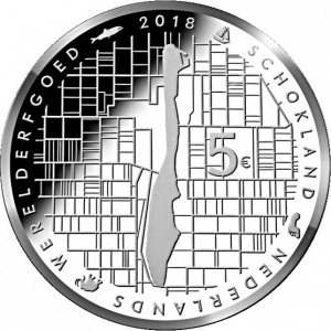 Реверс монеты Нидерланды, 5 евро, 2018, Схокланд
