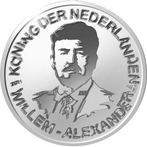 Аверс монеты Нидерланды, 5 евро, 2021, 40 лет телевизионной программе NOS Jeugdjournaal