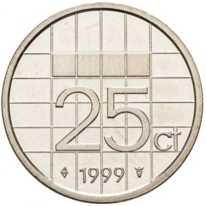 Реверс монеты Нидерланды, 25 центов, 1982-2001