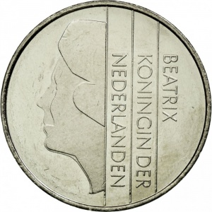 Аверс монеты Нидерланды, 2½ гульдена, 1982-2001